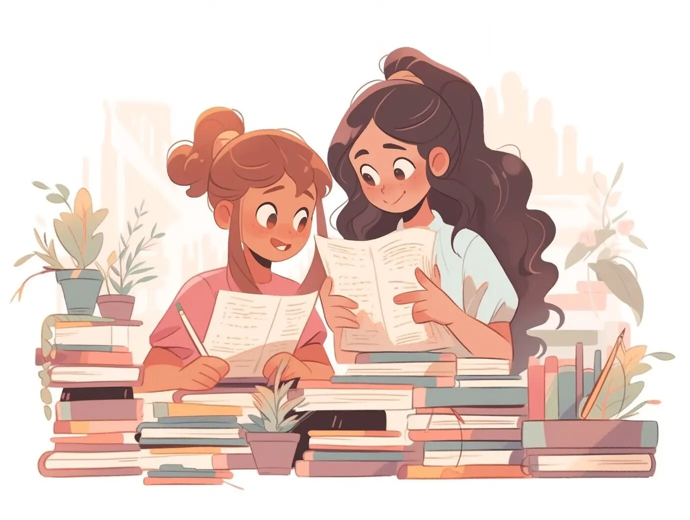 Cartoon über die Freundschaft zwischen Mädchen